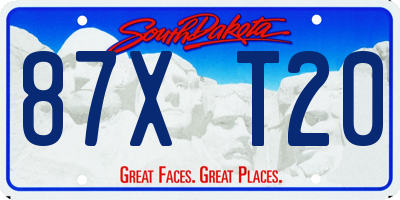 SD license plate 87XT20