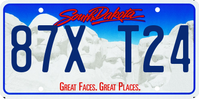 SD license plate 87XT24