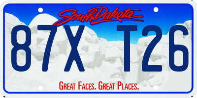 SD license plate 87XT26