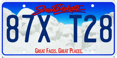 SD license plate 87XT28