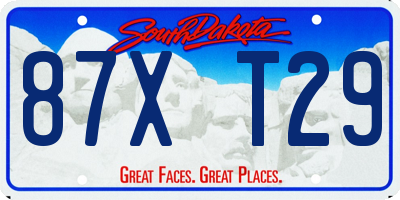 SD license plate 87XT29