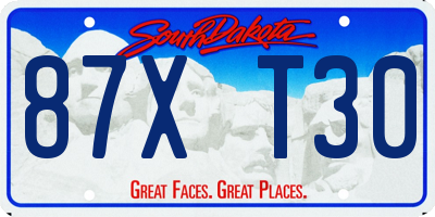 SD license plate 87XT30