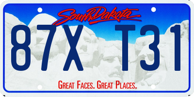 SD license plate 87XT31