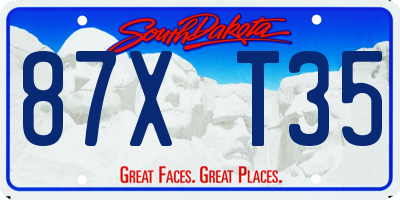 SD license plate 87XT35