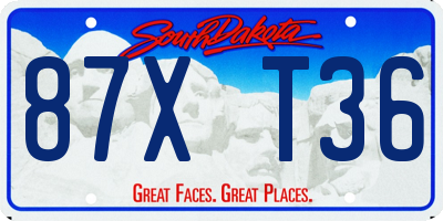 SD license plate 87XT36