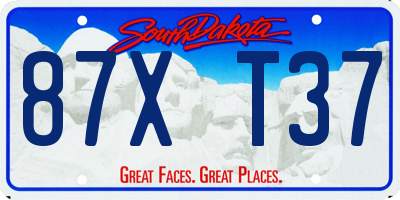 SD license plate 87XT37