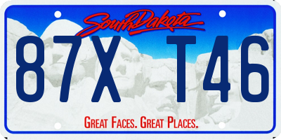 SD license plate 87XT46