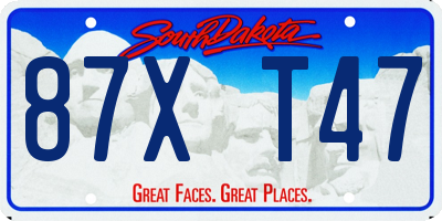 SD license plate 87XT47