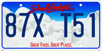 SD license plate 87XT51