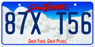 SD license plate 87XT56