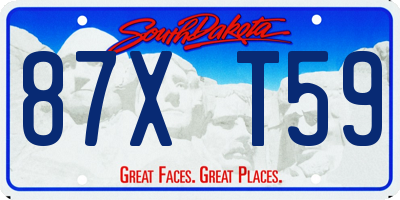 SD license plate 87XT59