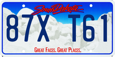 SD license plate 87XT61