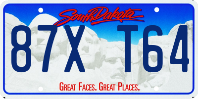 SD license plate 87XT64