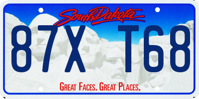 SD license plate 87XT68