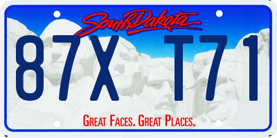 SD license plate 87XT71