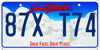 SD license plate 87XT74