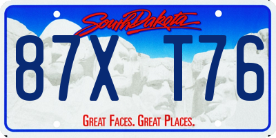 SD license plate 87XT76