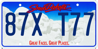 SD license plate 87XT77