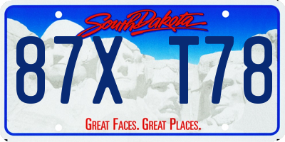 SD license plate 87XT78