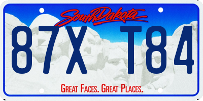 SD license plate 87XT84
