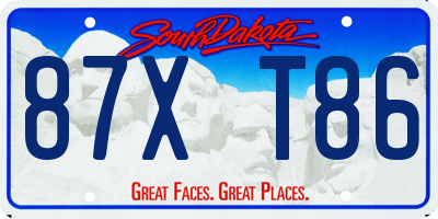 SD license plate 87XT86