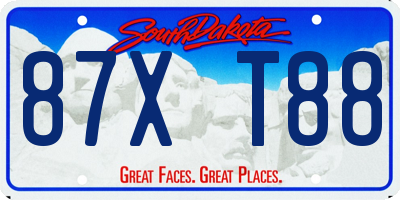SD license plate 87XT88
