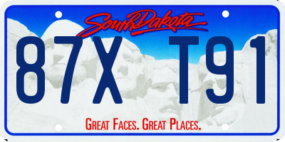 SD license plate 87XT91