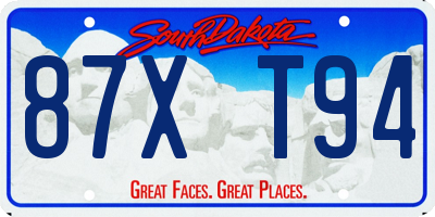 SD license plate 87XT94