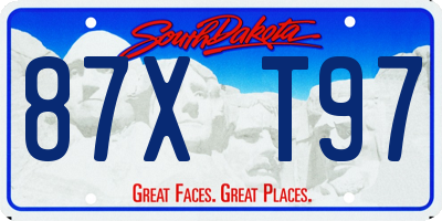 SD license plate 87XT97