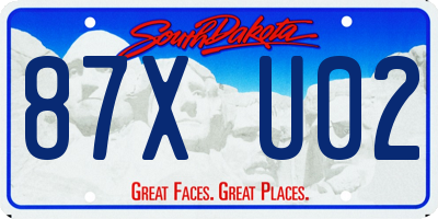 SD license plate 87XU02