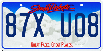 SD license plate 87XU08