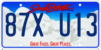 SD license plate 87XU13