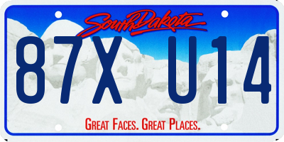 SD license plate 87XU14
