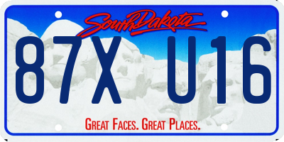 SD license plate 87XU16