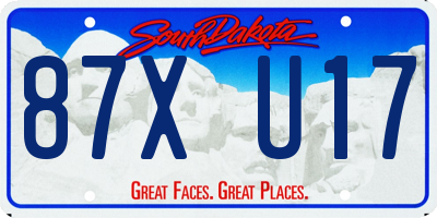 SD license plate 87XU17