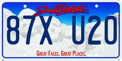 SD license plate 87XU20