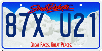 SD license plate 87XU21