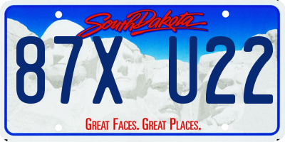 SD license plate 87XU22