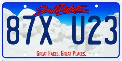 SD license plate 87XU23