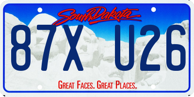 SD license plate 87XU26
