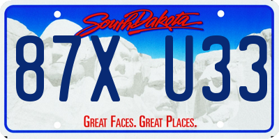 SD license plate 87XU33