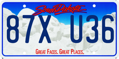 SD license plate 87XU36