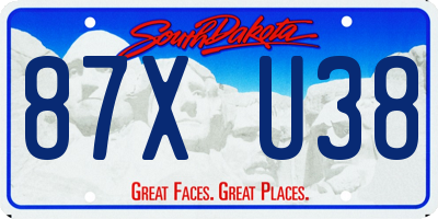 SD license plate 87XU38