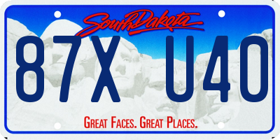 SD license plate 87XU40