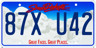 SD license plate 87XU42