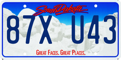 SD license plate 87XU43