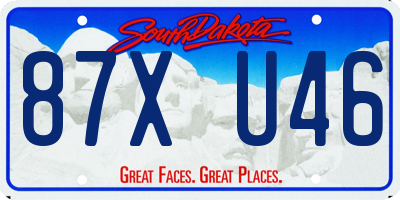SD license plate 87XU46
