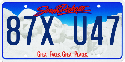 SD license plate 87XU47