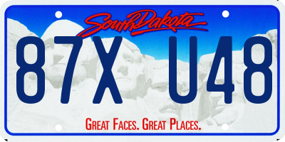 SD license plate 87XU48