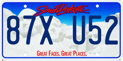 SD license plate 87XU52